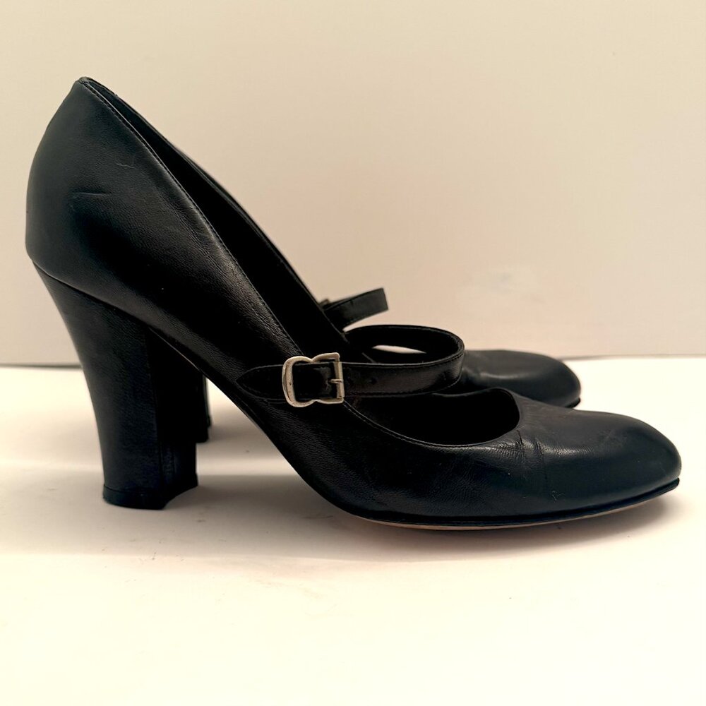 Lane Crawford Vero Cuoio black leather heel Mary Jane shoes shoes very sexy!